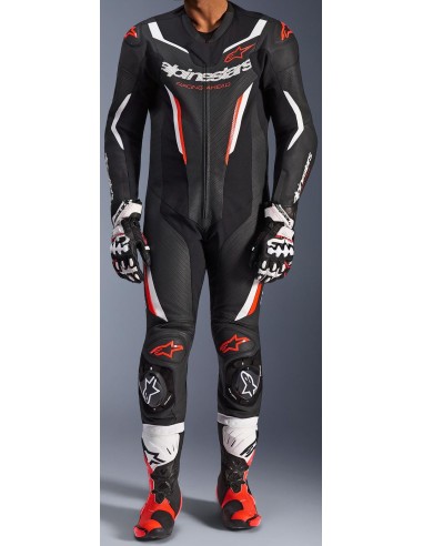 Mono Alpinestars 1PC GP Force V2 | Negro-blanco-rojo fluor
