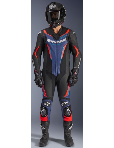 Mono Alpinestars 1PC GP Force V2 | Negro-azul-rojo fluor