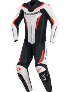 Mono Alpinestars 1PC GP Force V2 | Blanco-negro-rojo fluor