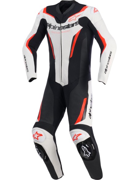 Mono Alpinestars 1PC GP Force V2 | Blanco-negro-rojo fluor