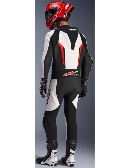 Mono Alpinestars 1PC GP Force V2 | Blanco-negro-rojo fluor
