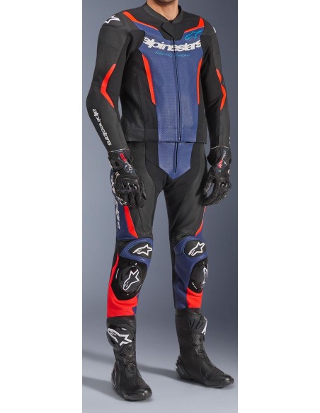 Mono Alpinestars 2PCs GP Force V2 | Negro-azul-rojo fluor