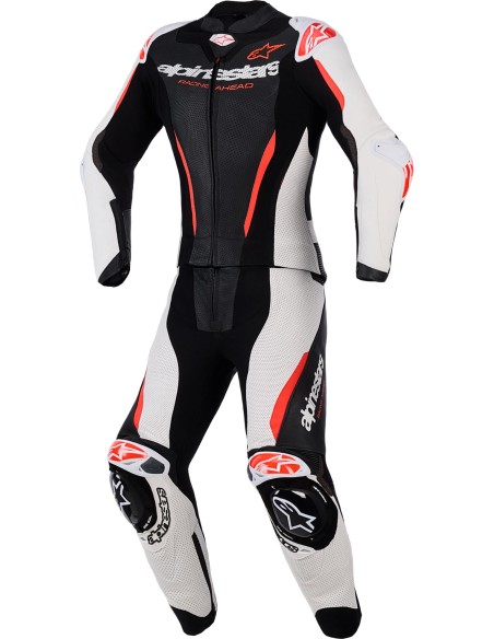 Mono Alpinestars 2PCs Stella GP-R7 | Negro-blanco-rojo fluor