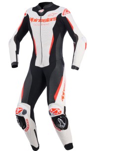 Mono Alpinestars 1PC Stella GP-R7 | Blanco-negro-rojo fluor