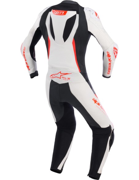 Mono Alpinestars 1PC Stella GP-R7 | Blanco-negro-rojo fluor