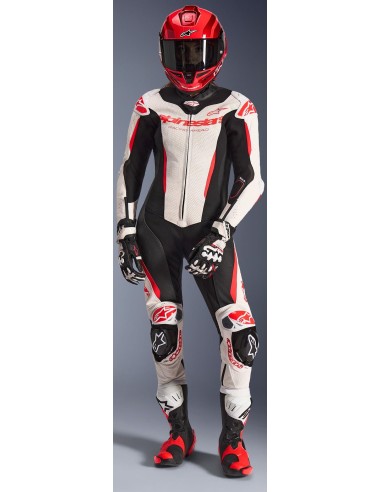 Mono Alpinestars 1PC Stella GP-R7 | Blanco-negro-rojo fluor