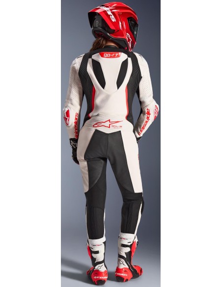 Mono Alpinestars 1PC Stella GP-R7 | Blanco-negro-rojo fluor