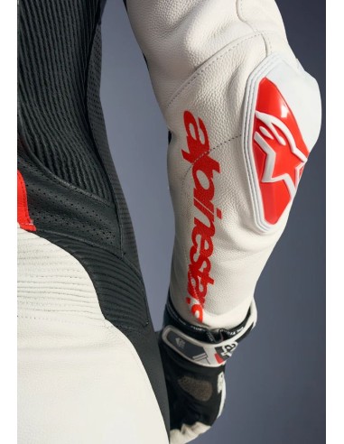 Mono Alpinestars 1PC Stella GP-R7 | Blanco-negro-rojo fluor