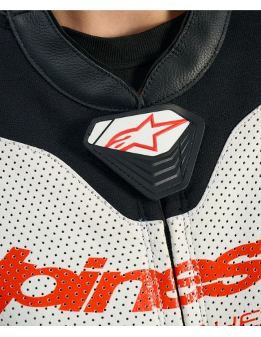 Mono Alpinestars 1PC Stella GP-R7 | Blanco-negro-rojo fluor