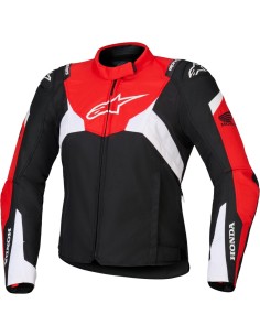 Chaqueta Alpinestars Stella Honda T-Jaws V4 WP | Negro-rojo brillante-blanco