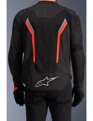 Chaqueta Alpinestars AST V3 Air | Negro-gris oscuro-rojo fluor