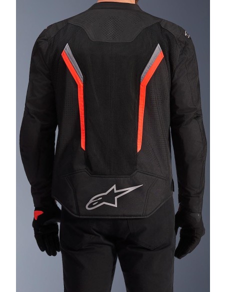Chaqueta Alpinestars AST V3 Air | Negro-gris oscuro-rojo fluor