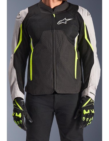 Chaqueta Alpinestars AST V3 Air | Negro-plata-amarillo fluor