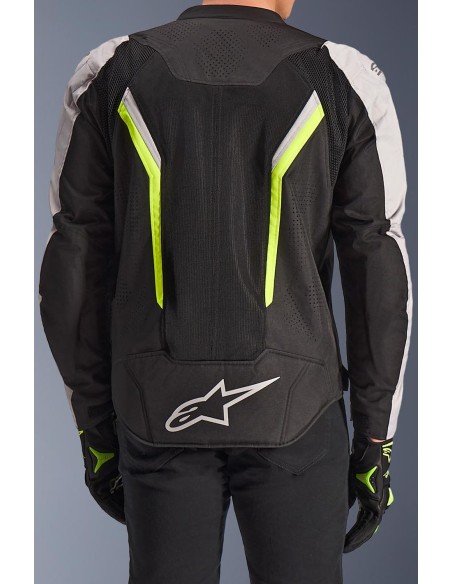 Chaqueta Alpinestars AST V3 Air | Negro-plata-amarillo fluor