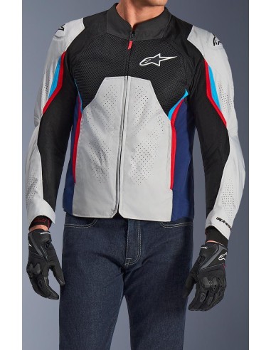 Chaqueta Alpinestars AST V3 Air | Plata-azul-rojo brillante