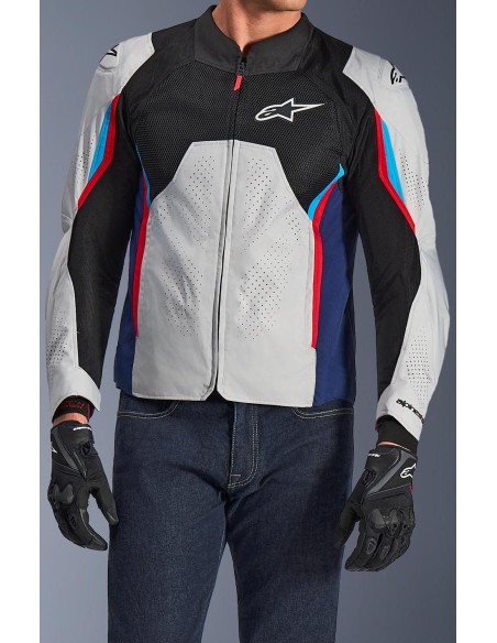 Chaqueta Alpinestars AST V3 Air | Plata-azul-rojo brillante