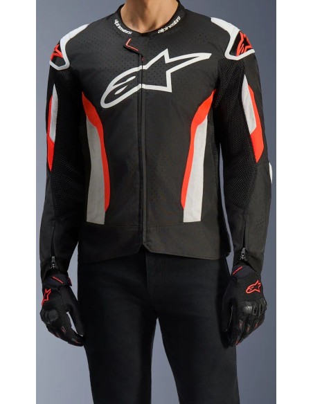 Chaqueta Alpinestars T-GP Air | Negro y rojo fluor