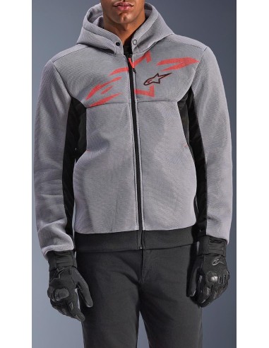 Sudadera Alpinestars Chrome Superairflow | Negro-gris medio-rojo fluor