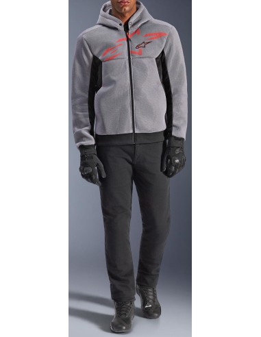 Sudadera Alpinestars Chrome Superairflow | Negro-gris medio-rojo fluor