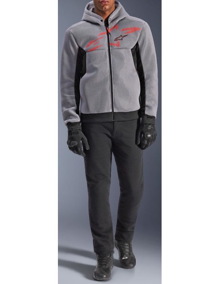 Sudadera Alpinestars Chrome Superairflow | Negro-gris medio-rojo fluor
