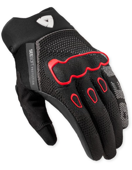 Guantes Revit Hyperspeed 3 | Negro y rojo fluor