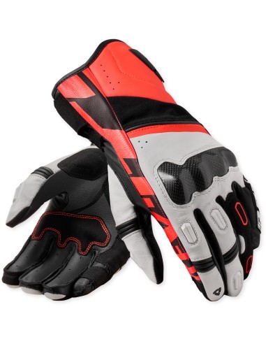 Guantes Revit RSR 5 | Blanco y rojo fluor