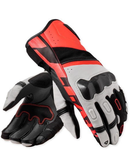 Guantes Revit RSR 5 | Blanco y rojo fluor