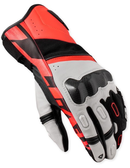 Guantes Revit RSR 5 | Blanco y rojo fluor