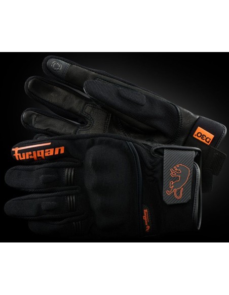 Guantes Furygan Jet D30 Evo | Negro y naranja
