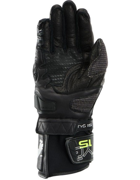 Guantes Furygan Styg15 Vented | Negro-blanco-amarillo neón