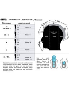 Recambio Shoei Acolchado Central Tipo Q para GT-Air 3 / Neotec 3 / GT-Air 3 Smart 2