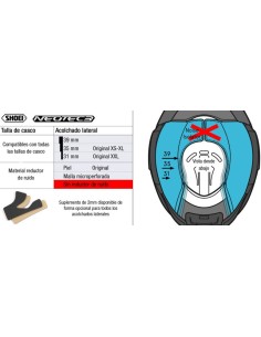 Recambio Shoei Acolchado Lateral Tipo QL para Neotec 3 2