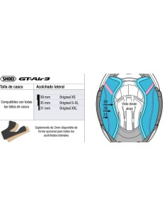 Recambio Shoei Acolchado Lateral Tipo R para GT-Air 3 Smart / GT-Air 3 2