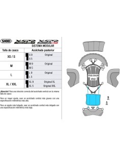 Recambio Shoei Acolchado Posterior Tipo P para X-SPR Pro / X-SPR Pro 02 2