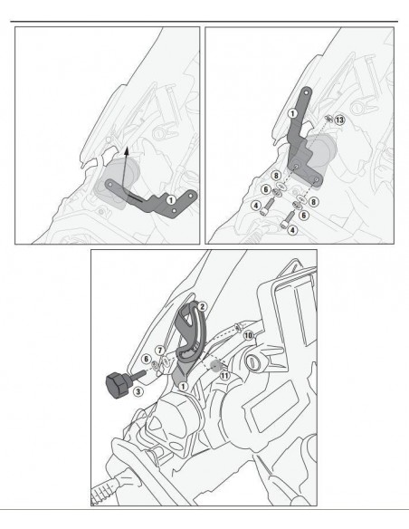 Kit de ancoragens de para-brisa Givi D5108KIT BMW R 1200 GS (13-17)