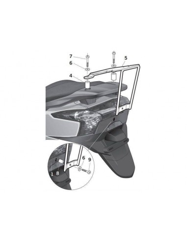 Soporte Trasero Shad Kymco Super Dink 125 / 300 (09-15)