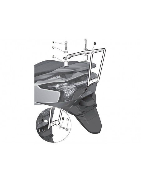 Suporte traseiro Shad para Kymco Super Dink 125 / 300 (09-15)
