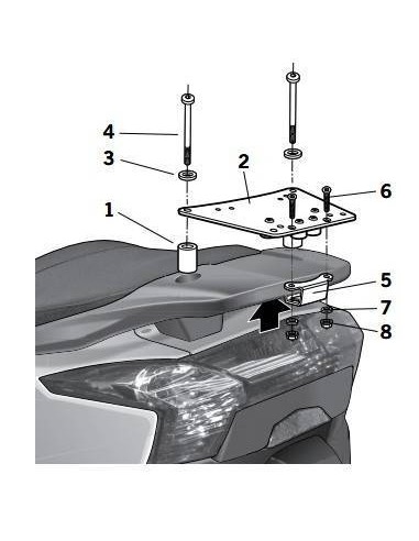 Suporte traseiro Shad para Kymco Super Dink 125...