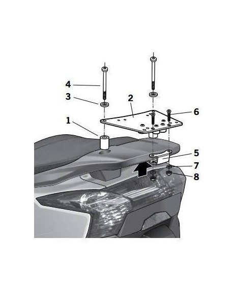 Suporte traseiro Shad para Kymco Super Dink 125 / 300 (09-15)