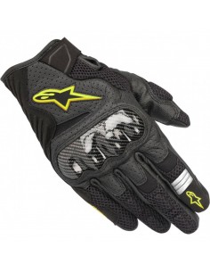 Guantes Alpinestars SMX-1 Air V2 Negros y  amarillo fluor