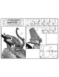 Kit Ancoragem Givi A307A para Honda SH 300 (07-10)