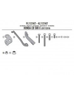 Kit Anclajes Porta maletas Lateral Givi PL1121KIT Honda CB 500 X (17-)