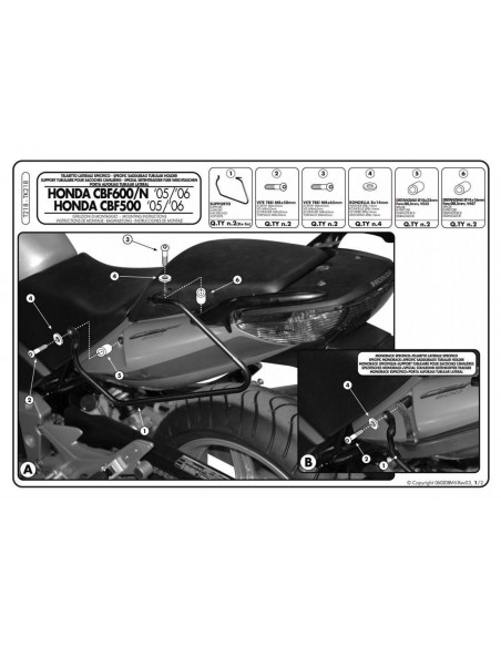 Soporte Alforjas Givi T218 Honda CBF 600 S / N (04-12)