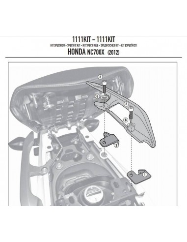 Kit de montagem Givi 1111KIT para Honda NC 700...