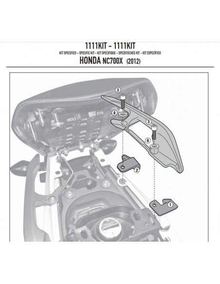Kit Montaje Givi 1111KIT Honda NC 700 / 750 - S / X (12-15)
