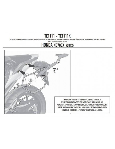 Soporte Alforjas Givi TE1111 Honda NC 700 / 750 S / X (12-15)