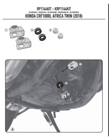 Kit Montaje Givi RP1144KIT CRF 1000 L Africa Twin (16-17) Kit Montaje Givi RP1144KIT CRF 1000 L Africa Twin (16-17)