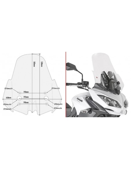 Cúpula Transparente Givi D4122ST Kawasaki Versys 650 (17-)