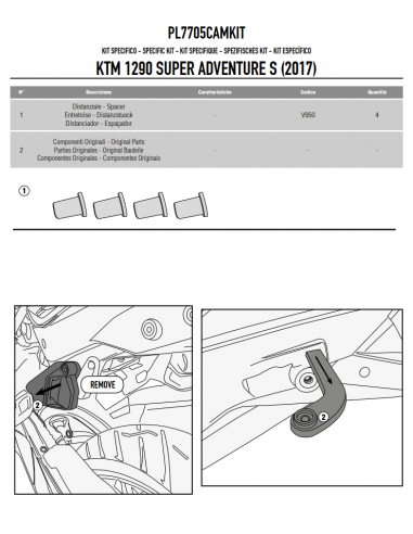 Kit Montaje Givi PL7705CAMKIT