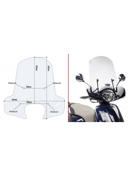 Cúpula Transparente Givi 6109A Kymco Like 125 (17-18)